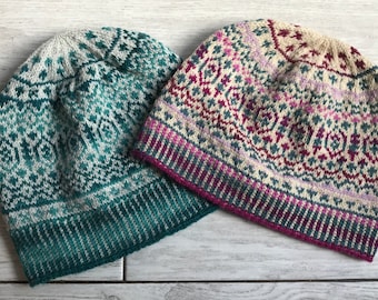 4-ply Fair Isle Hat Style Knitting Pattern, Digital