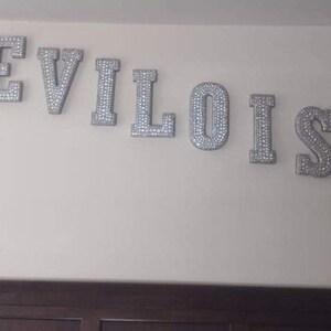 Letters (blinged Silver W Clear Iridescent Gems) (without Stands) - Etsy