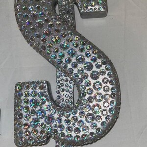 Letters (blinged Silver W Clear Iridescent Gems) (without Stands) - Etsy