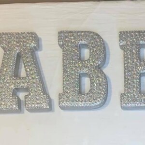 Letters (blinged Silver W Clear Iridescent Gems) (without Stands) - Etsy
