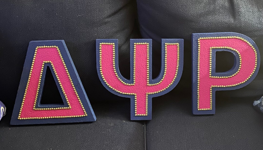 10 Inch Styrofoam Greek Letters Delta Psi Rho With Gold Gems Etsy