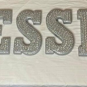 Letters (blinged Silver W Clear Iridescent Gems) (without Stands) - Etsy