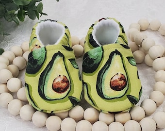 Avocado Baby Moccasins, Baby Shoes, Baby Gift, Soft Shoes, Baby Booties, Baby Moccs, Slippers, Avocado