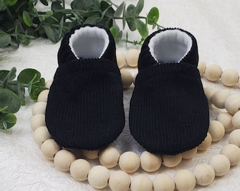 Black Baby Moccasin, Baby Moccasin, Baby Shower Gift, Baby Shoes, Baby Booties, Baby Slippers, Black Moccasins, Girl Slippers, Boy Slippers