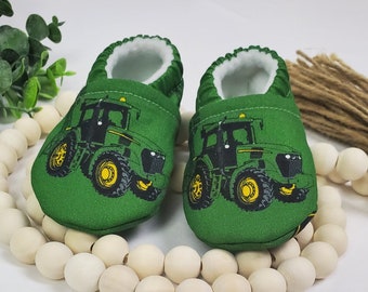 John Deere Baby Moccasins, Baby Moccs, Soft Shoes, Baby Booties, Baby Gift, Baby Boys Gift, Boy Shoes, John Deere Baby Gift, Farming Moccs