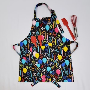 Balloon Confetti Kids Apron, Kids Play Apron, Toddler Apron, Birthday Party Apron, Kitchen Apron, Kids Apron, Birthday Gift, Girls Apron