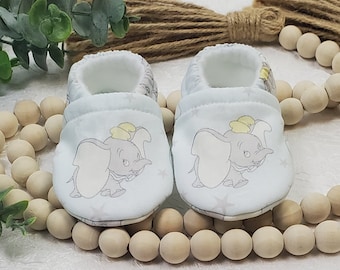 Elephant Baby Moccasin, Baby Moccasin, Dumbo Baby Moccasin, Baby Booties, Crib Shoe, Soft Slippers, Soft Shoe, Elephant Baby Shower,