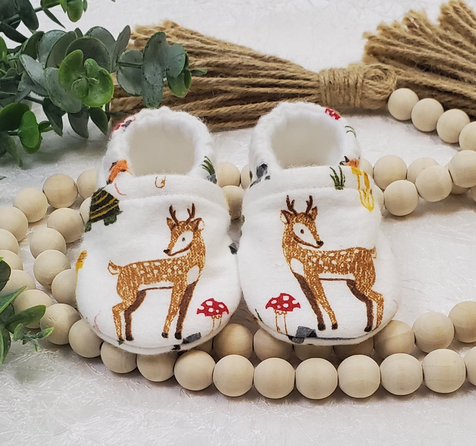 Deer Baby Moccasins, Woodland Baby Shower Gift