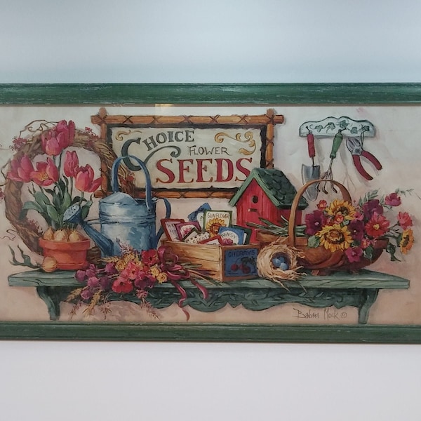 Framed Choice Flower Seeds, Framed Art Print, Distressed Farmhouse Decor, Framed Garden Art, Framed Country Art, Framed Wall Picture