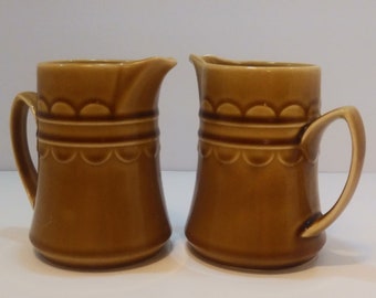 Vintage Brown Pitcher Creamers, Coffee Set, Housewarming Gifts