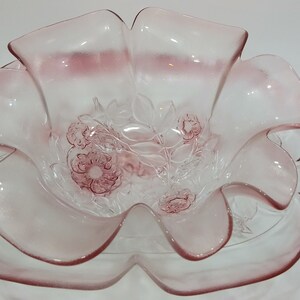 Serving Bowl, Serving Tray, Candy Bowl, Glass Serving Bowl, Glass Serving Tray, Flower Bowl, Pink Glass Bowl, Mikasa Rosella, Vegetable Tray