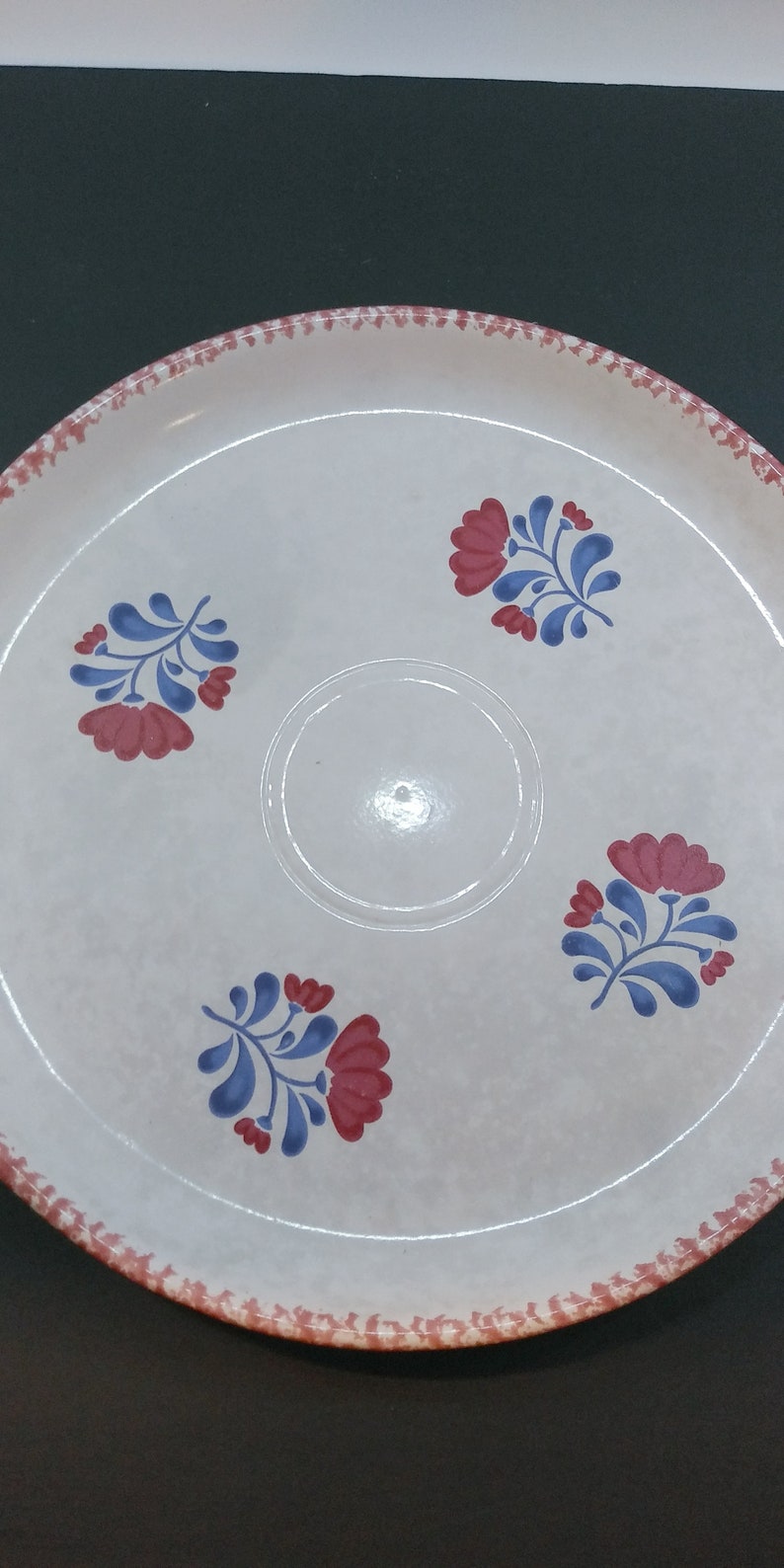 Chip and Dip Set Floral Pottery Snack Tray Country Pottery Etsy