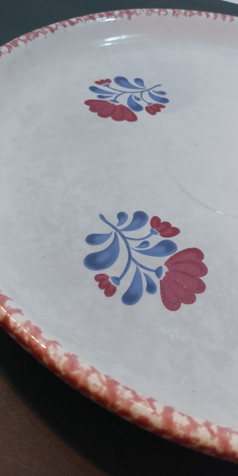 Chip and Dip Set Floral Pottery Snack Tray Country Pottery Etsy