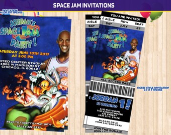 space jam baby shower invitations