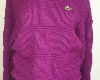 Vintage Lacoste 90s Purple knitted vintage sweater