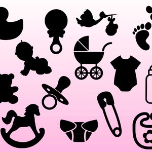 Baby Shower SVG Bundle, baby cut files, baby feet svg, clipart, téléchargement instantané pour silhouette et cricut, fichiers baby svg, baby svg bundle