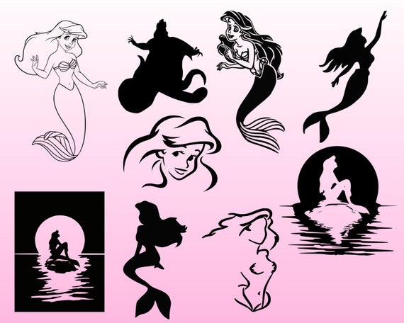 Free Mermaid Ariel Svg SVG PNG EPS DXF File