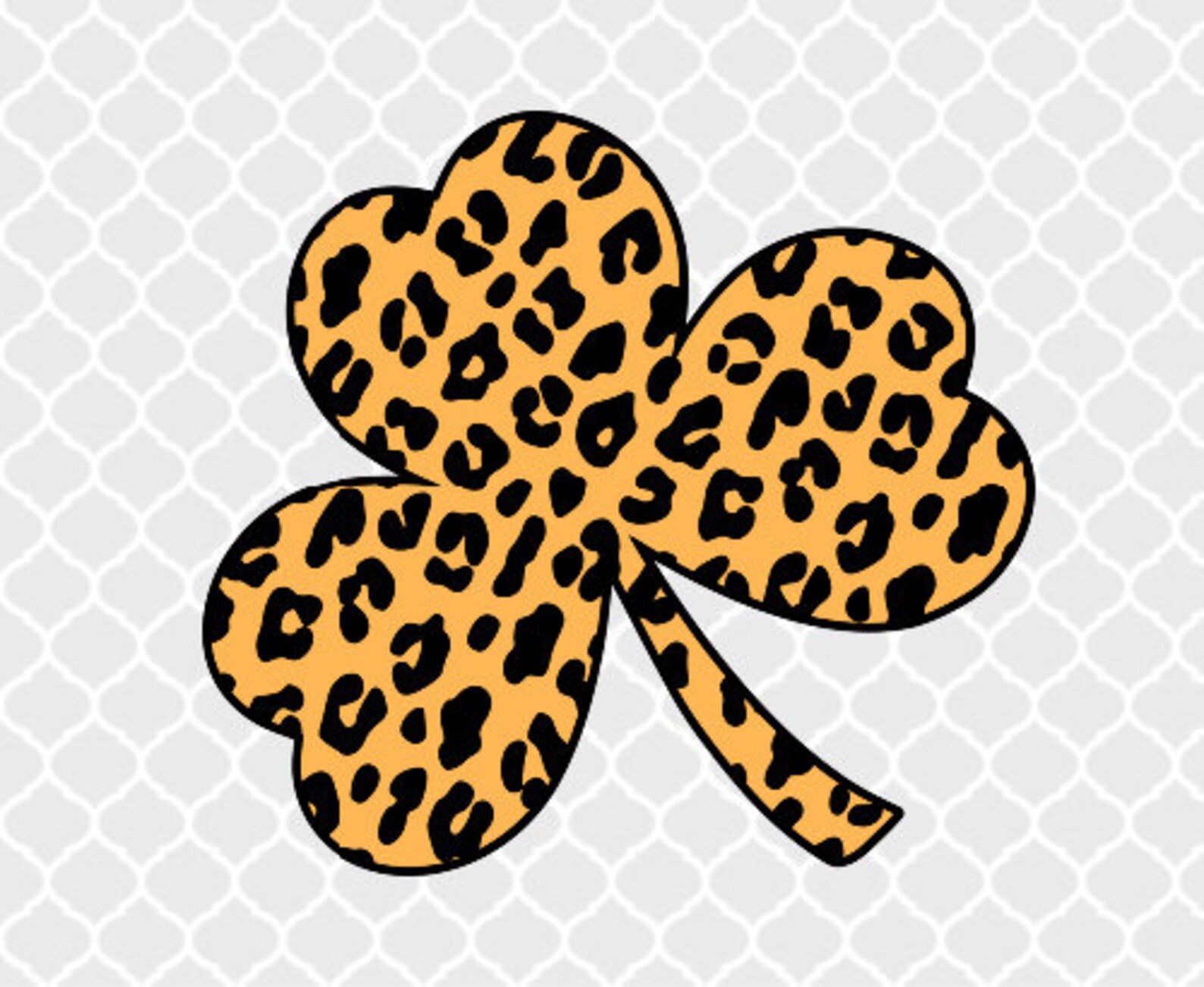 St Patricks Day Svg Leopard Print Shamrock Svg Cheetah Print Etsy