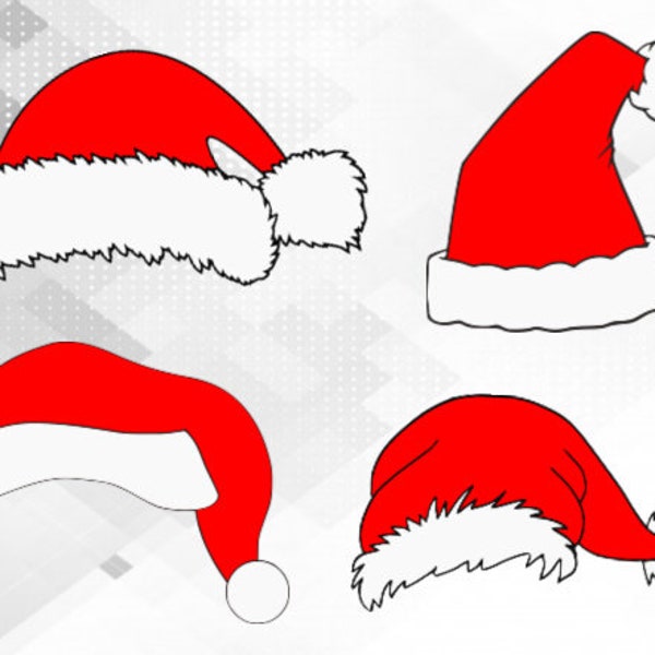 Santa Hat SVG Bundle, Christmas SVG Bundle, Santa svg, eps, png, decal files for cricut, silhouette, cut files for cricut silhouette