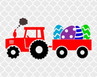 Easter SVG - Easter Tractor SVG - Carrot SVG - Tractor svg - Farm svg - Easter Shirt - Boy - Files for Silhouette /Cricut