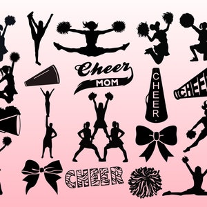 Cheer SVG Bundle, Cheer svg, cheerleading svg, cheerleader svg, cheer clipart, svg files for silhouette and cricut, INSTANT DOWNLOAD