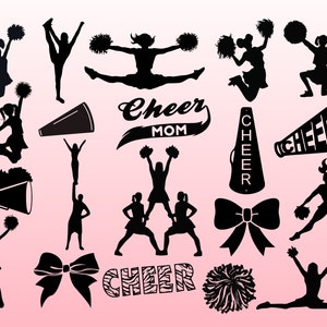 Cheer SVG Bundle, Cheer mom svg, Cheer svg, cheerleading svg, cheerleader svg, cheer clipart, svg files for silhouette and cricut