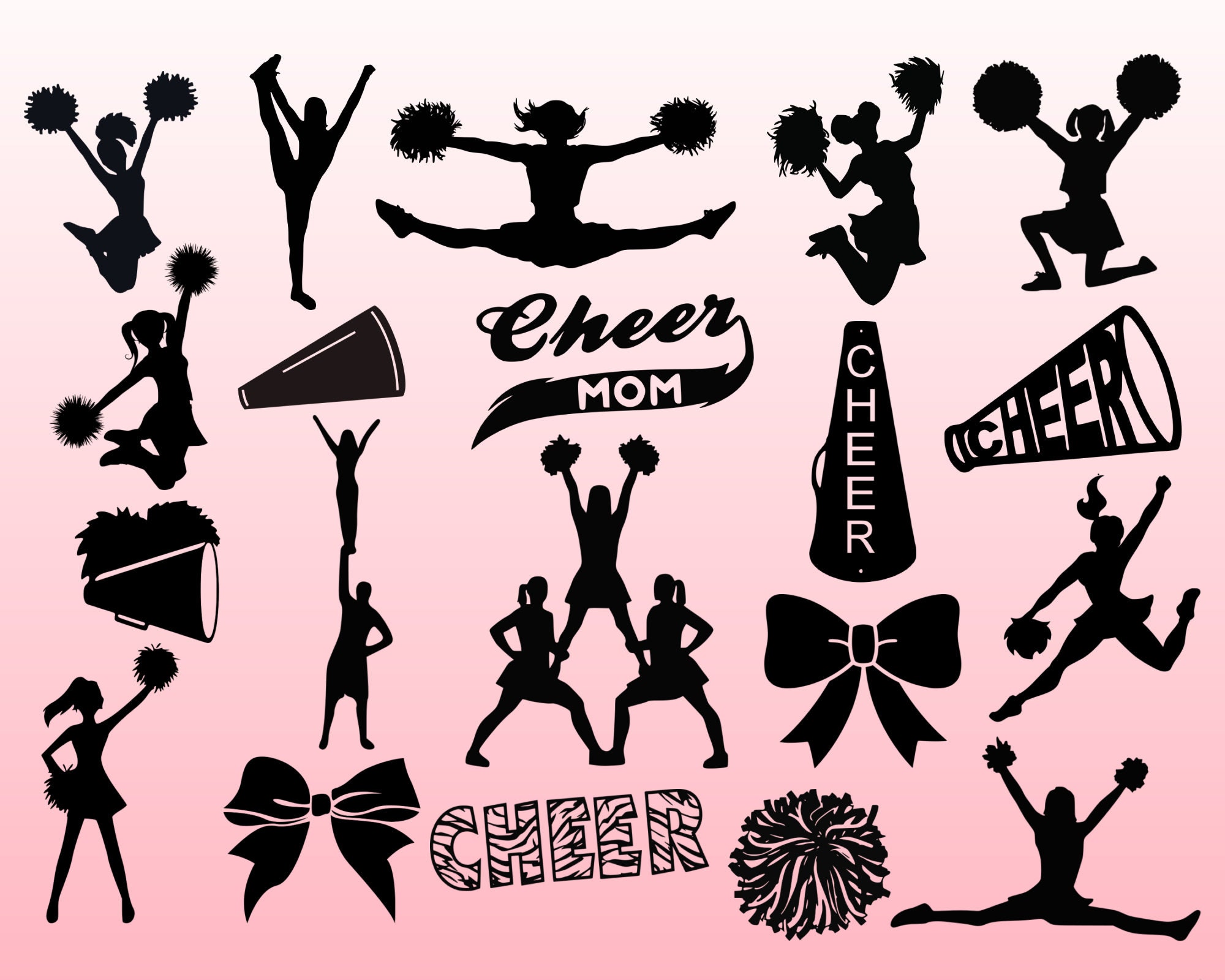Cheer SVG Bundle, Cheer Svg, Cheerleading Svg, Cheerleader Svg, Cheer ...