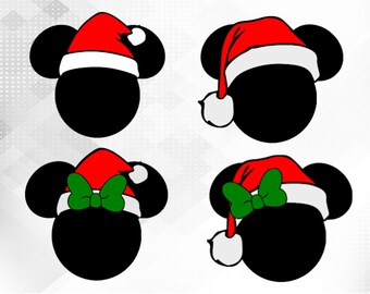 Christmas Mickey SVG Mickey With Santa Hat Christmas SVG - Etsy