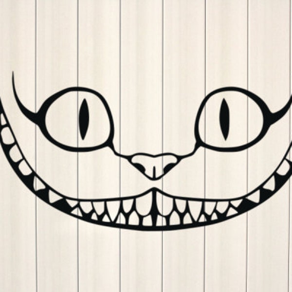 Cheshire Cat Face Svg, Alice im Wunderland Svg, Urlaub Svg, Cheshire Shirts, Cheshire Svg, Schnittdateien für Cricut Silhouette
