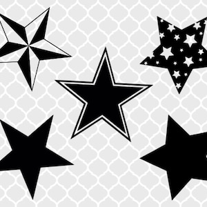 Sterren SVG-bundel, ster illustraties, ster svg, ster vector, ster gesneden bestanden, ster svg-bestanden voor cricut of silhouette