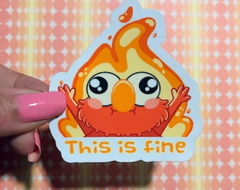 This is Fine Hellmo | Hellmo Meme Sticker | Cute Sticker | Meme Sticker | Funny Sticker | Meme Journal Sticker | Kawaii Hellmo | Dorkichan
