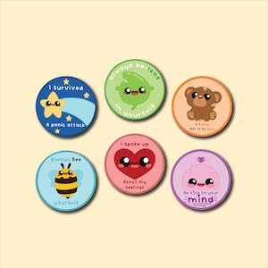 Adesivi kawaii per la salute mentale / Consapevolezza della salute mentale / Citazioni motivazionali / Amore per se stessi / Cura di sé / Adesivi kawaii per premi / Dorkichan
