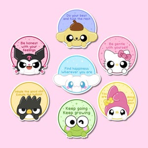 かわいいメンタルヘルスステッカー | ファンアート | モチベーションステッカー | 名言ステッカー | サンリオご褒美ステッカー | Dorkichan