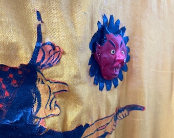 1910s 1920s Halloween Costume w 3D sculpted details! INCREDIBLE Rare Vintage Handmade Collectors Item