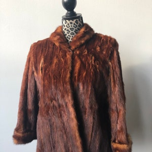 1950s Fur Jacket ~ Cropped Swing ~ Size Small Medium