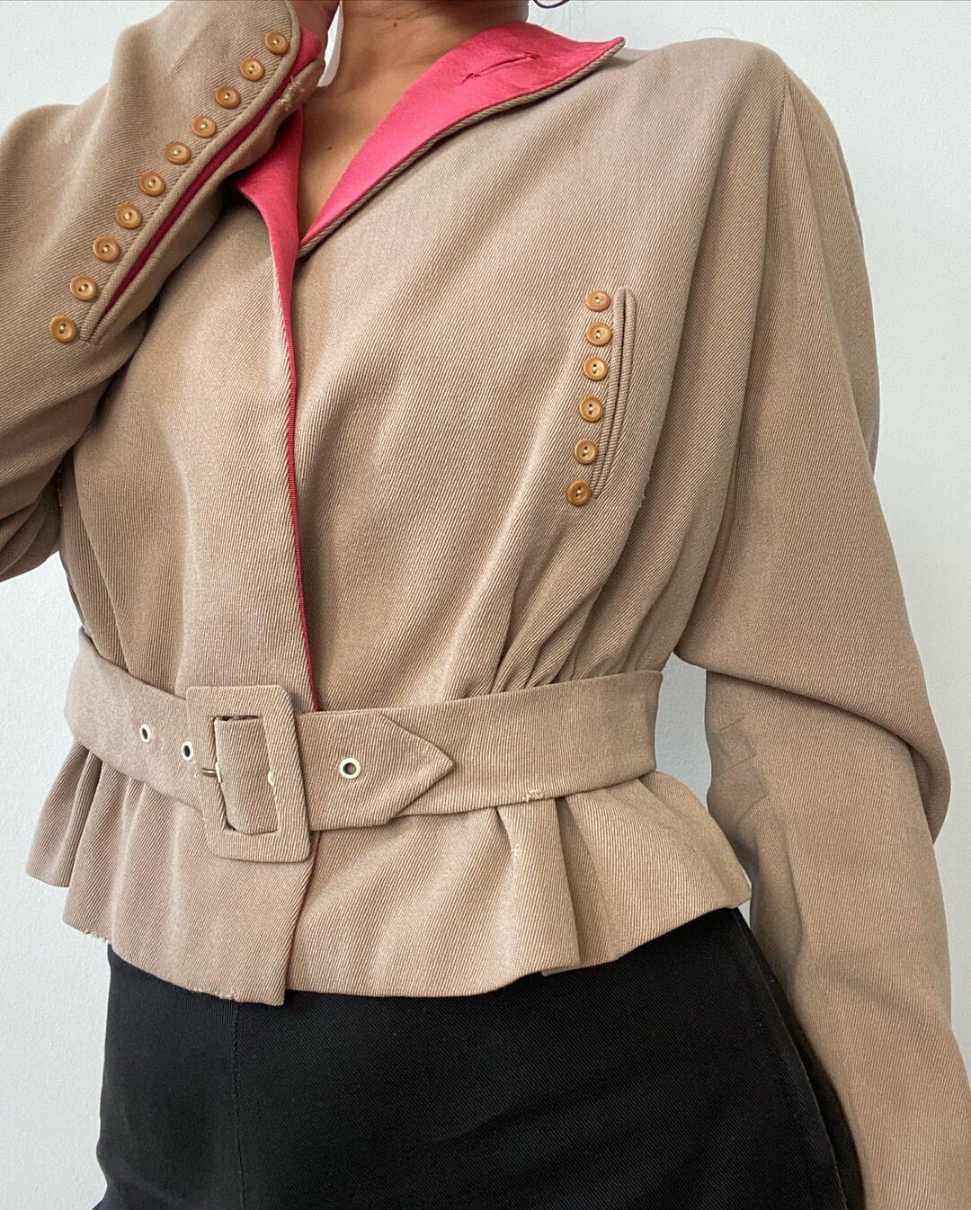 1930s Voyage Waterfall Jacket - Amber Wool main image 0