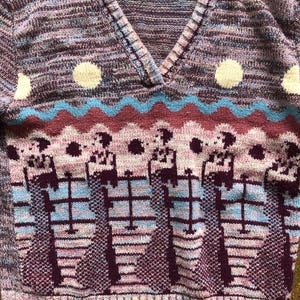 Vintage 1970s Novelty Knit Space Dyed Sweater