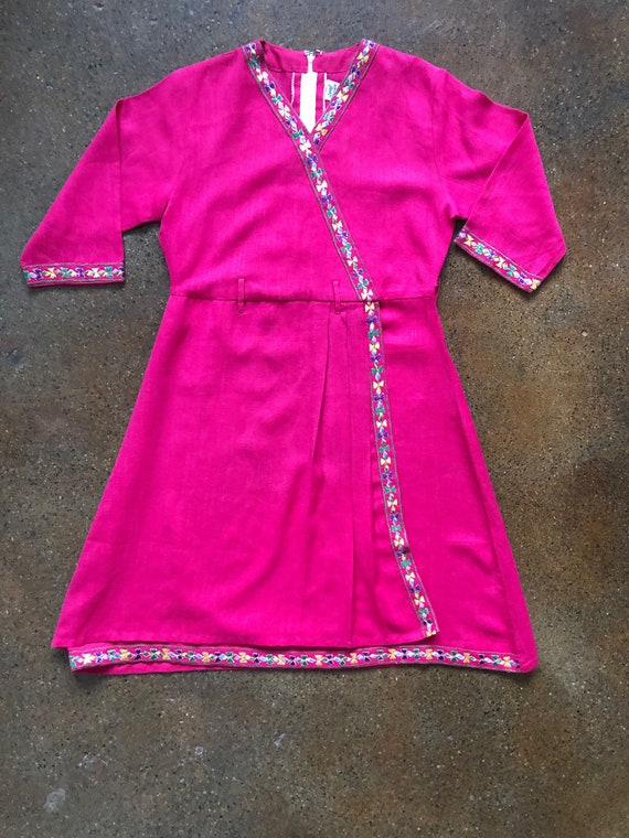 1970s Pink Dress ~ Made in Bombay - image 3