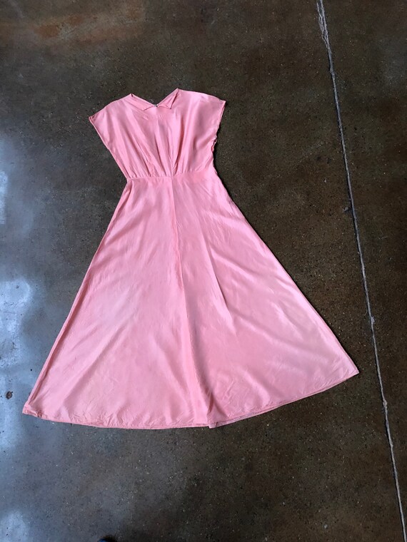 Vintage 1930s 1940s Coral Dress