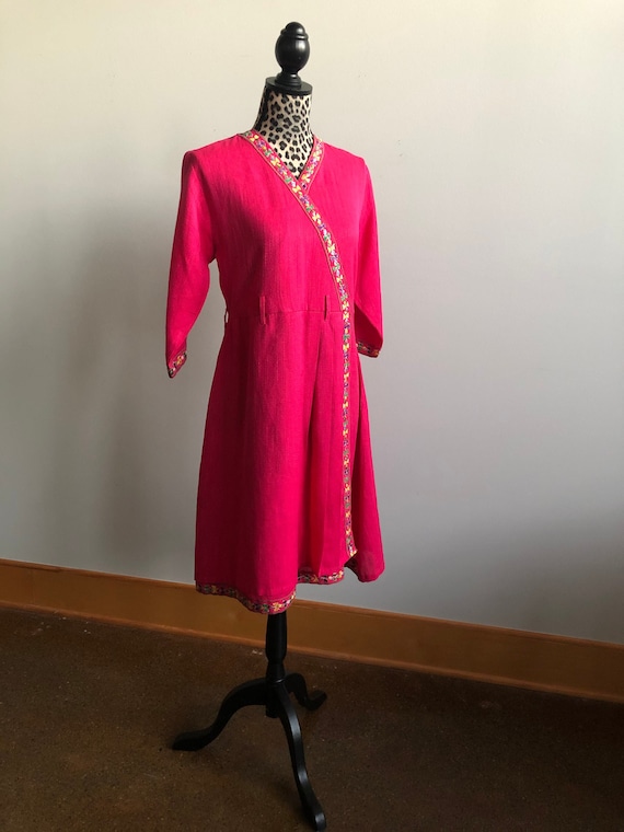 1970s Pink Dress ~ Made in Bombay