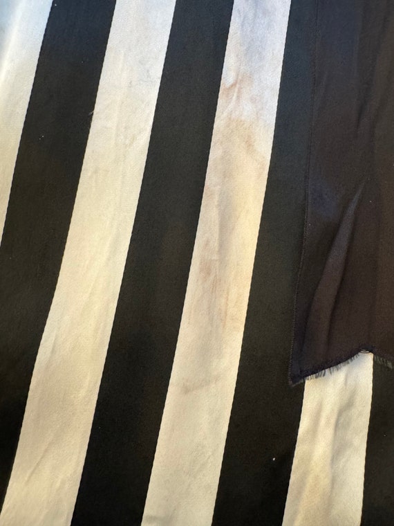 Vintage 1960s Black and White Striped Satin Dress… - image 10