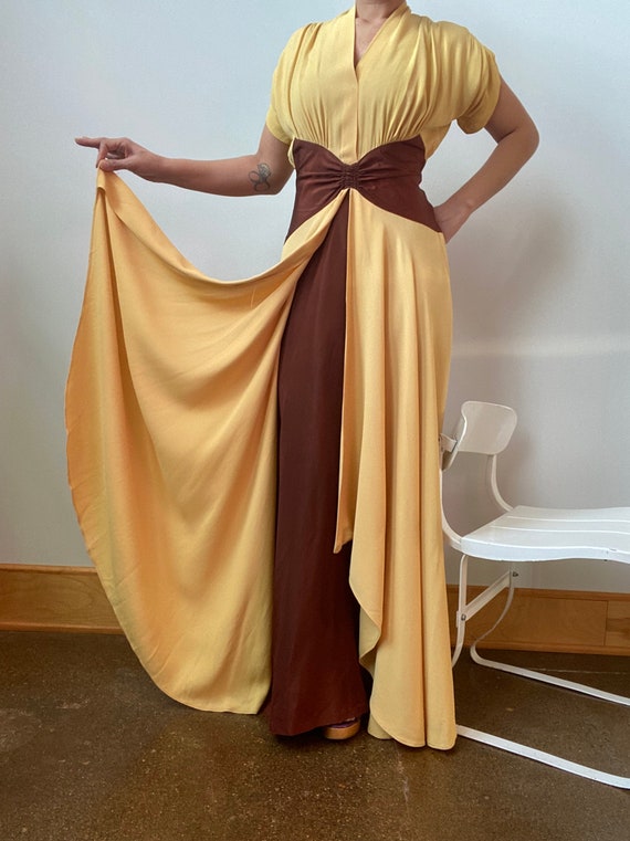 1940s Color Block Grecian Gown ~ Rare 40s Vintage… - image 8