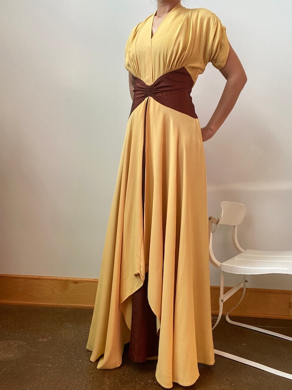 1940s Color Block Grecian Gown ~ Rare 40s Vintage… - image 2