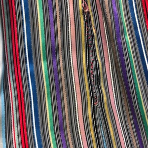 Vintage Rainbow Dress 1940s 1950s Satin Ribbon Stripes 28Waist image 8
