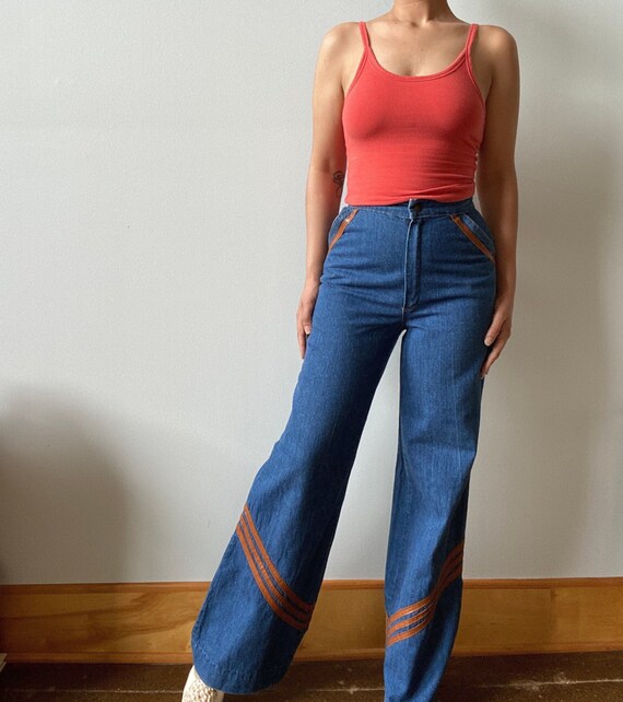 1970s vintage striped jeans Gem