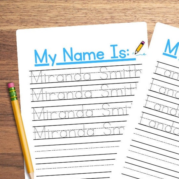 Custom Name Tracing Page for Kids, Personalized Tracing Handwriting Worksheet for Preschool and Kindergarten