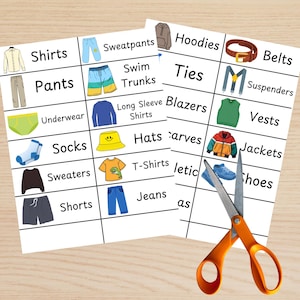 Kids Dresser Drawer Labels, Boys, Closet Organizer, Storage Labels Colorful Simple Design Downloadable Printable Montessori
