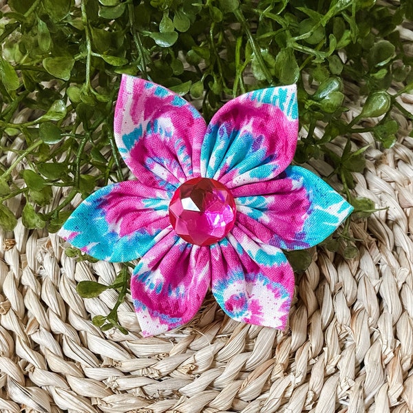 Cotton Candy!  Tie Dye! Dog Collar Flower!  Flower for the Collar or Harness!