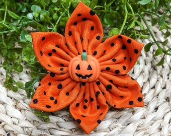 Jack-O'-Lantern!   Halloween!  Dog Collar Flower!  Flower for the Collar or Harness!