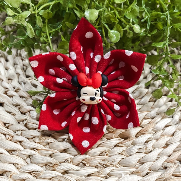 Minnie!  Collar Flower!  Flower for the Collar or Harness!  Dog Collar Accessory!  Cat Collar Accessory!